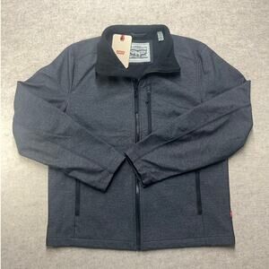 Levi Strauss Co‎ Mens NWT Soft Shell Jacket Gray Full Zip Fleece Lined Sz Medium